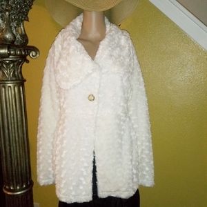 White faux fur coat size Medium